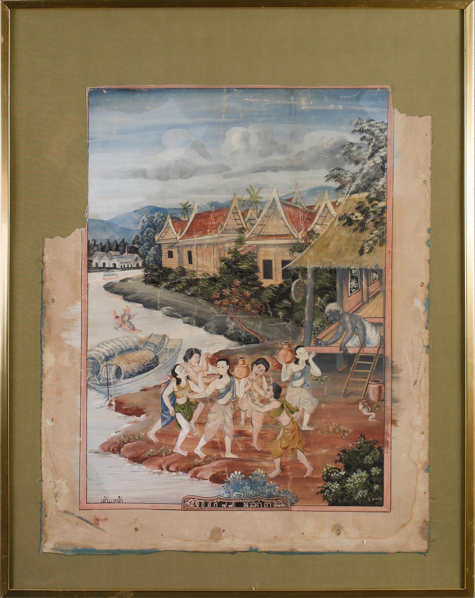 OKÄND KONSTNÄR, blandteknik, Sydostasien, omkring år 1900.