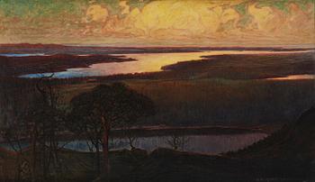 746. Otto Hesselbom, Skymning över Dalsland.