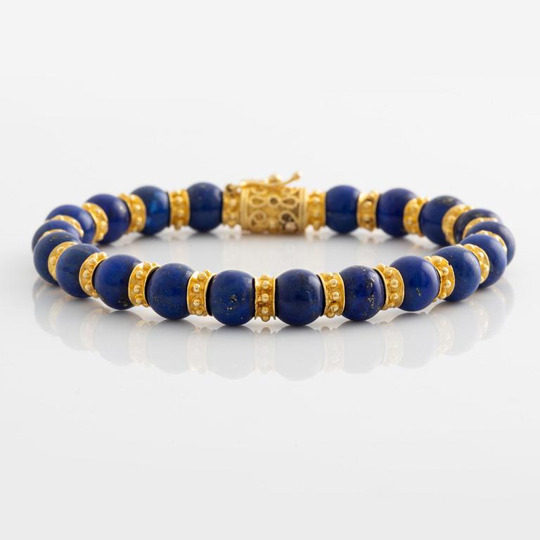 Armband 18K guld och lapis lazuli.