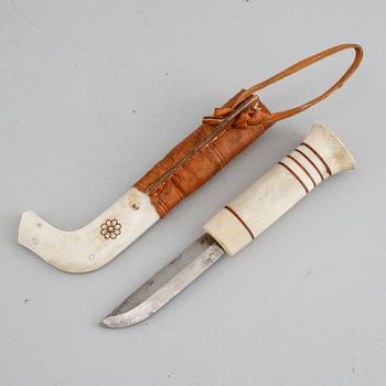 A sami knife made by Nikolaus Fankki, around the middel of the 20th century.