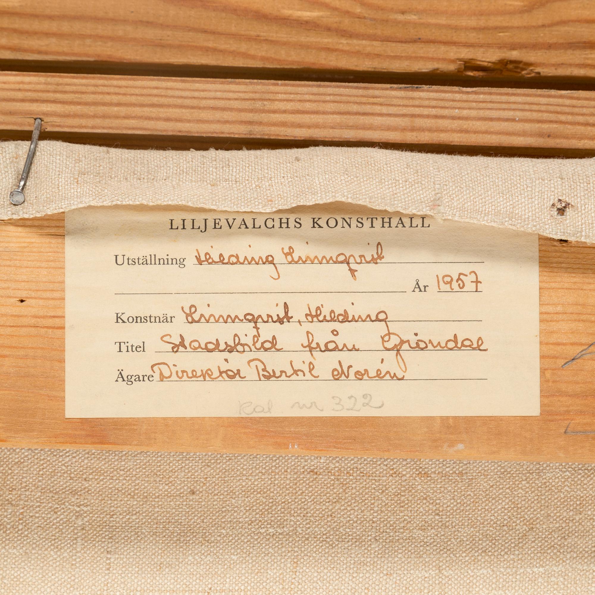 HILDING LINNQVIST, oil on canvas, signed with monogram.