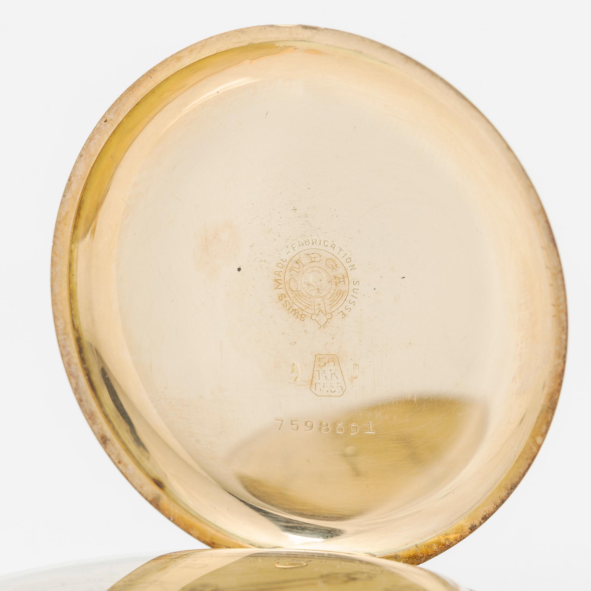 Omega, pocket watch, hunter, 47.5 mm.