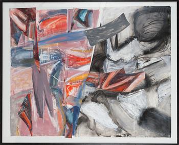 Petr Rehor, acrylic and collage, signed and dated-85.