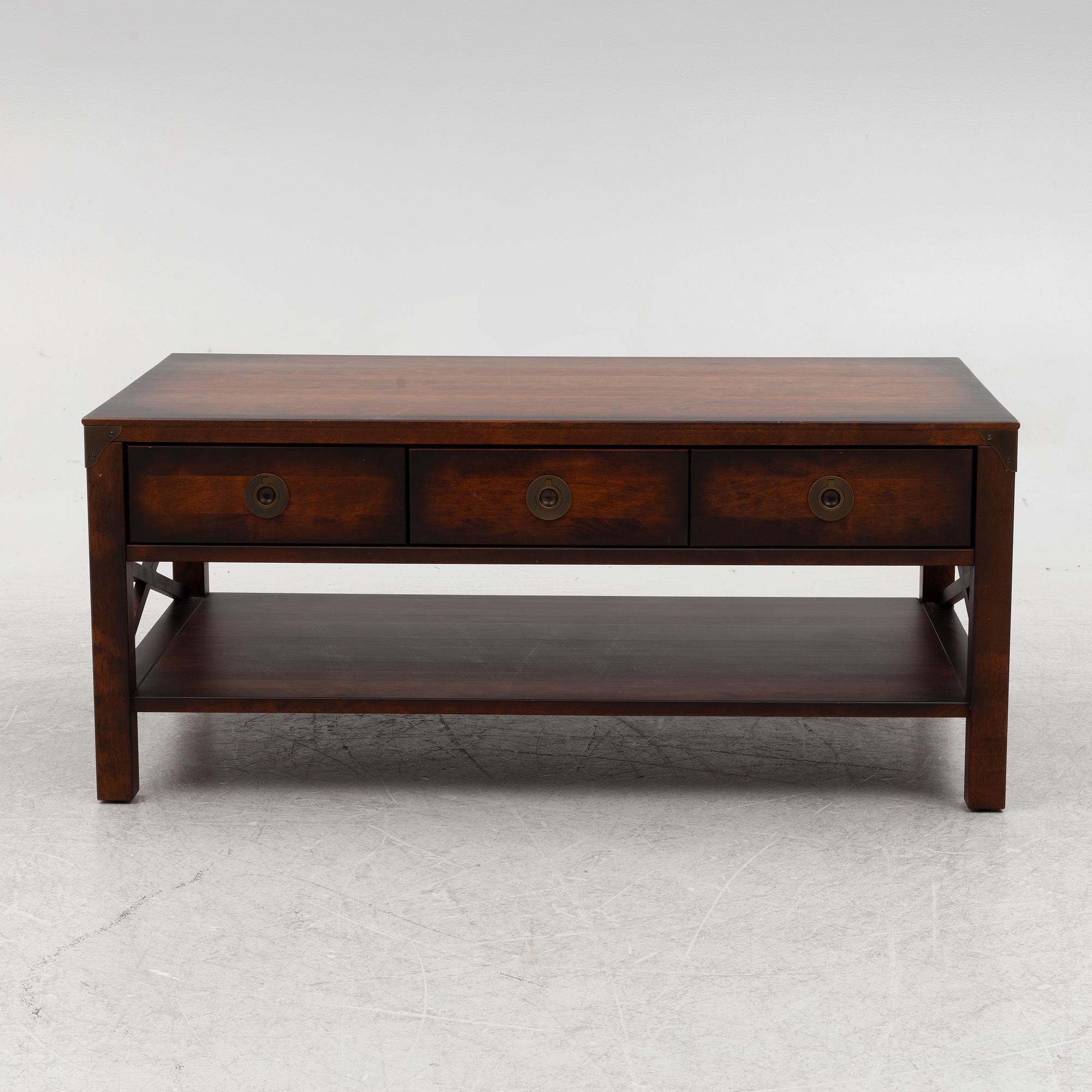 Laura Ashley Dark Chestnut Balmoral 3 Drawer Coffee Table.
