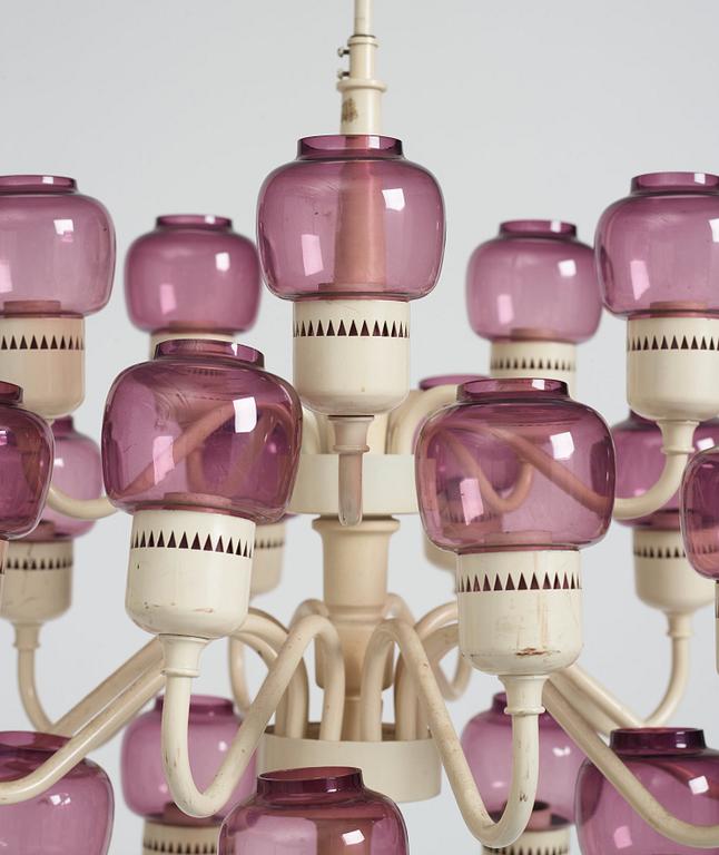 Hans-Agne Jakobsson, a chandelier, model "T 527-20", Hans Agne Jakobsson AB, Markaryd, 1960s.