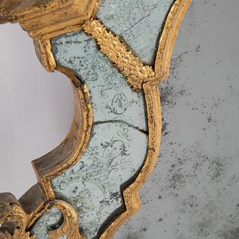A late Baroque mirror overpiece from the workshop of Burchardt Precht (Master 1674-1738), early 18th century.