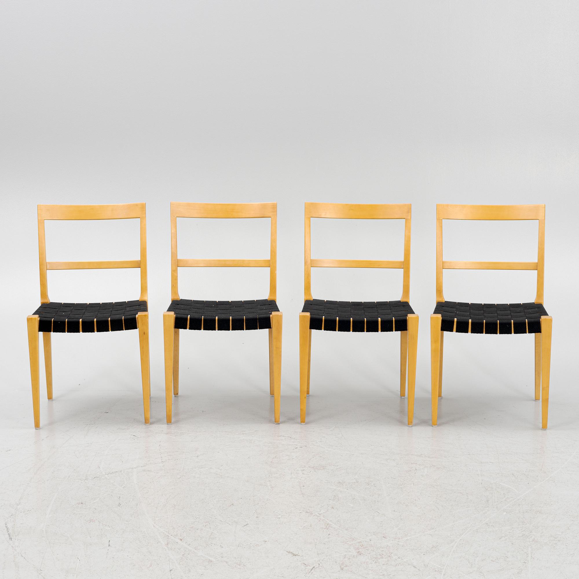 Bruno Mathsson, chairs, 4 pcs, "Mimat", Bruno Mathsson International, Värnamo, 1995-2001.