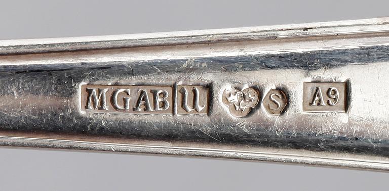 BESTICK, servis i schatull, 113 delar, silver, "Disa", Jacob Ängman, MGAB, Uppsala 1950-tal.