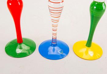 Anne Nilsson, a set of six handpainted champagne glasses from Orrefors.