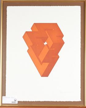 REUTERSVÄRD, OSCAR, 2 st, tuschteckning samt litografi. Sign.