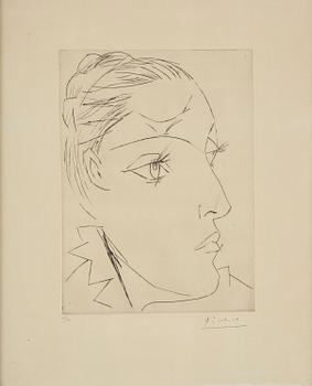 908. Pablo Picasso, "Portrait de Dora Maar au Chignon II".