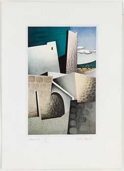 CHRISTIAN BERG, folder with five lithographs, no 56, signed 1973.