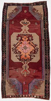 Rug, semi-antique Turkish Kilim, approx. 385 x 200 cm.