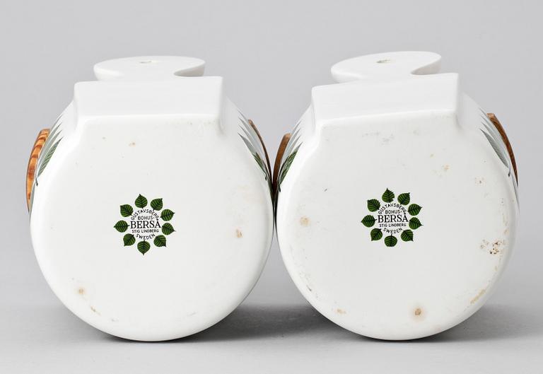 SALT OCH MJÖLKAR, flintporslin, "BERSÅ", 2 delar, Stig Lindberg, Gustavsberg.