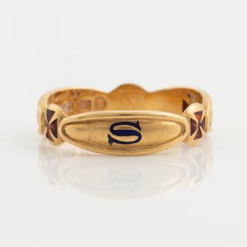 Ring, 18K gold, Masonic ring.