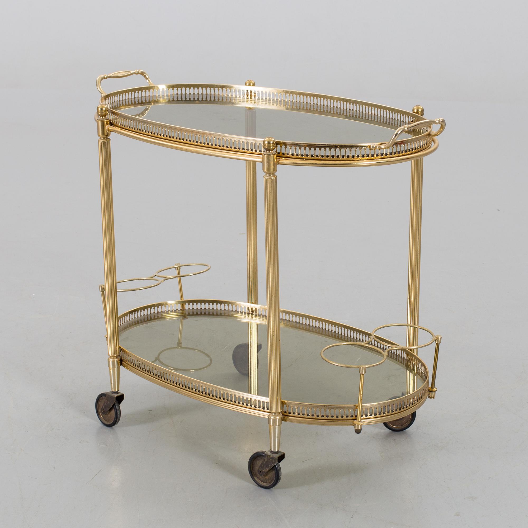 A serving trolley, late 20th century.