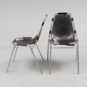 CHARLOTTE PERRIAND, a pair of "Les Arcs" chairs from the 1970's.