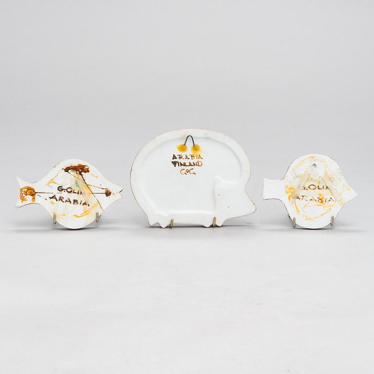 Gunvor Olin-Grönqvist, six ceramic wall decorations, all signed, for Arabia, Finland.