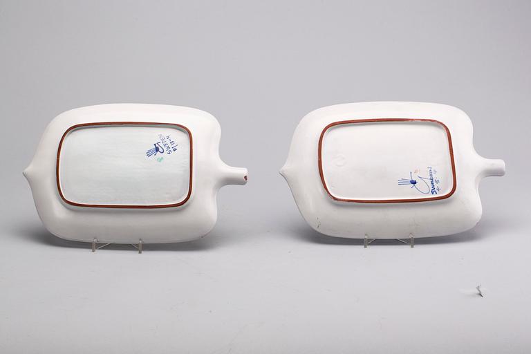 FAT, 2 st, fajans, Stig Lindberg, Gustavsbergs studio, 1900-talets mitt.