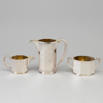 A set of three pcs of silver coffee set, Austria-Hungary 1972-1922.