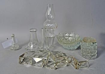 PARTI LJUSKRONEDELAR, glas, 1900-tal.