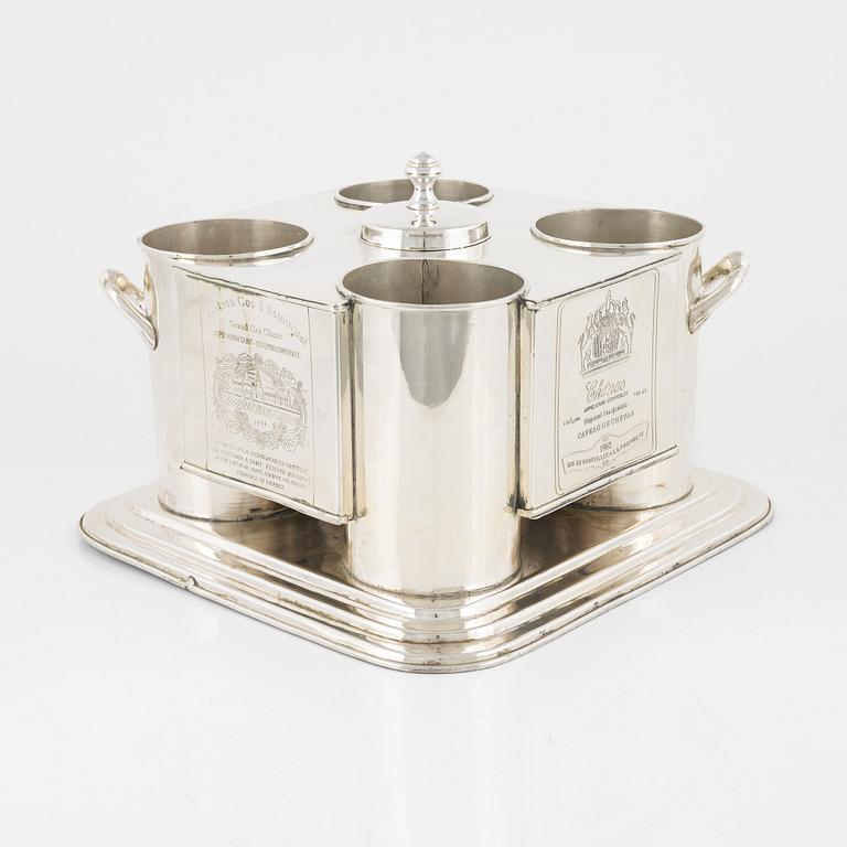 A silver-plate wine cooler, 21st century.
