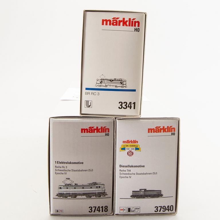 3 Märklin locomotives, 3341, 37418 and 37940.