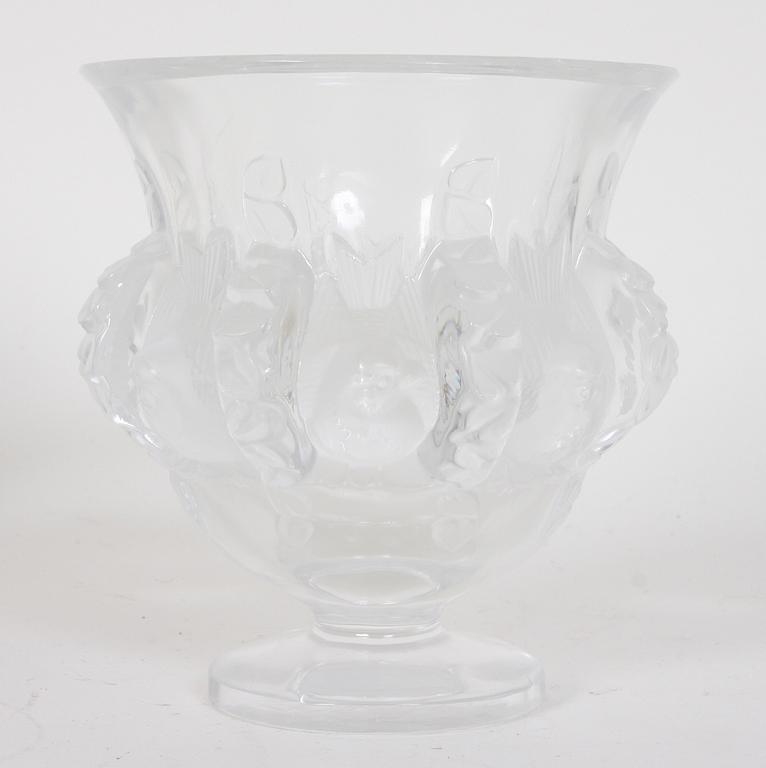 SKÅL samt 2 st VASER, glas, Lalique.