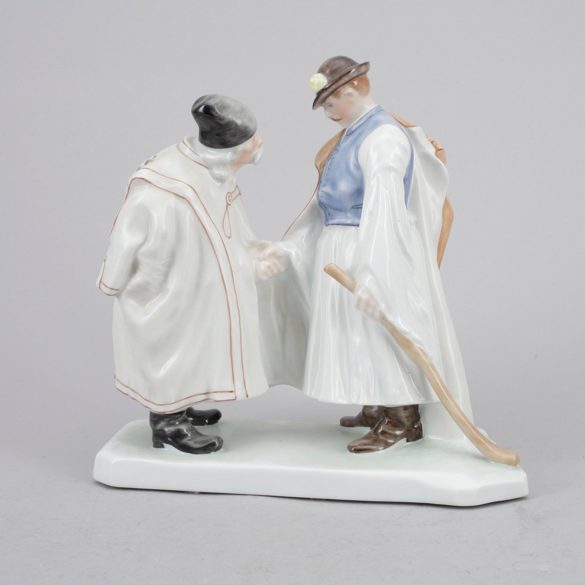 FIGURINER, 2 st, porslin, Herend, Ungern.