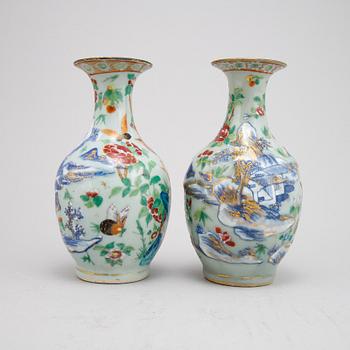 Two similar, Chinese porcelain vases, around the year 1900.