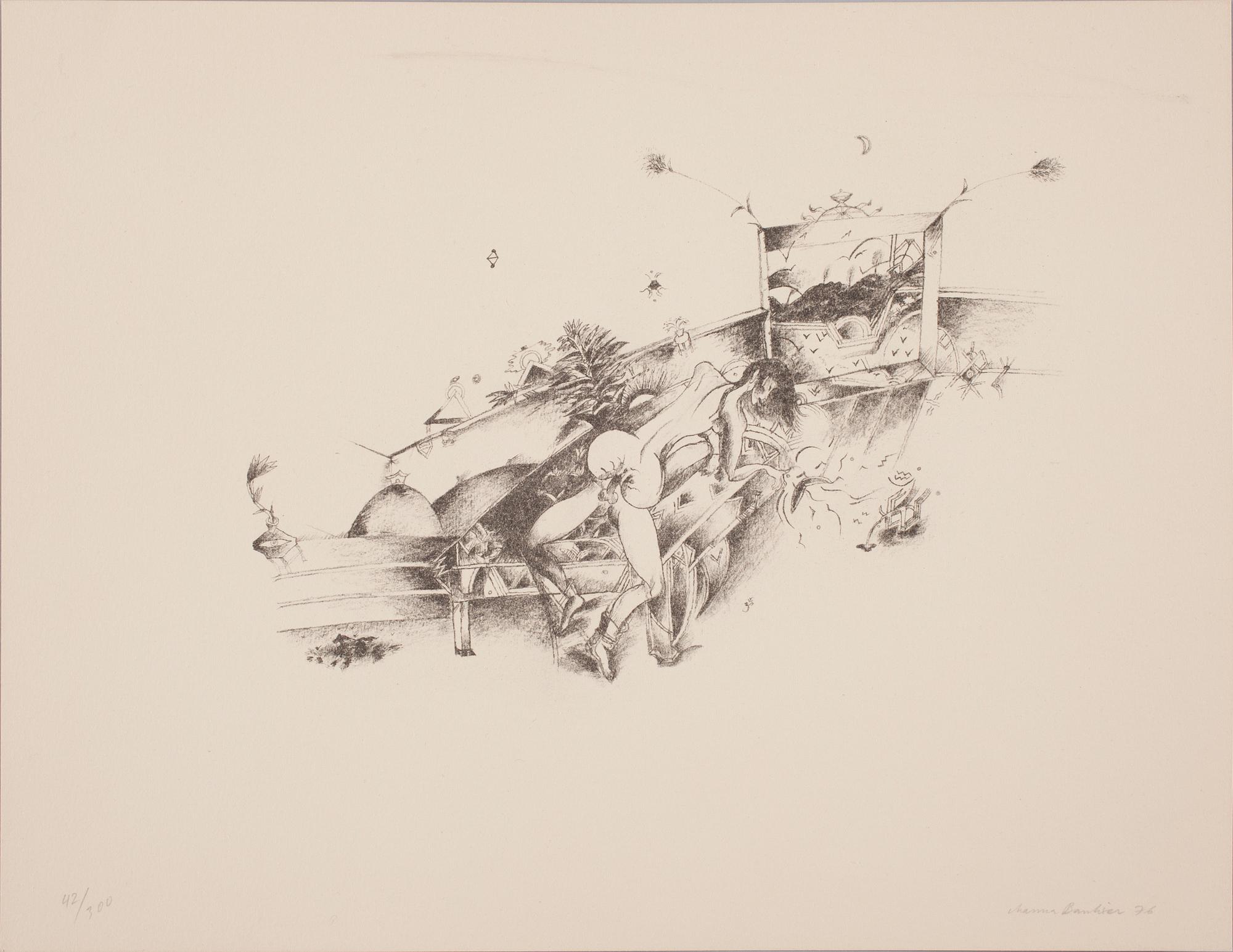 CHANNA BANKIER, litografi. Sign och numr 42/300. Dat - 76.