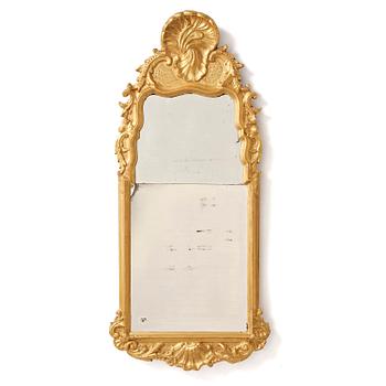 98. A giltwood rococo mirror, Stockholm, later part 18th century.
