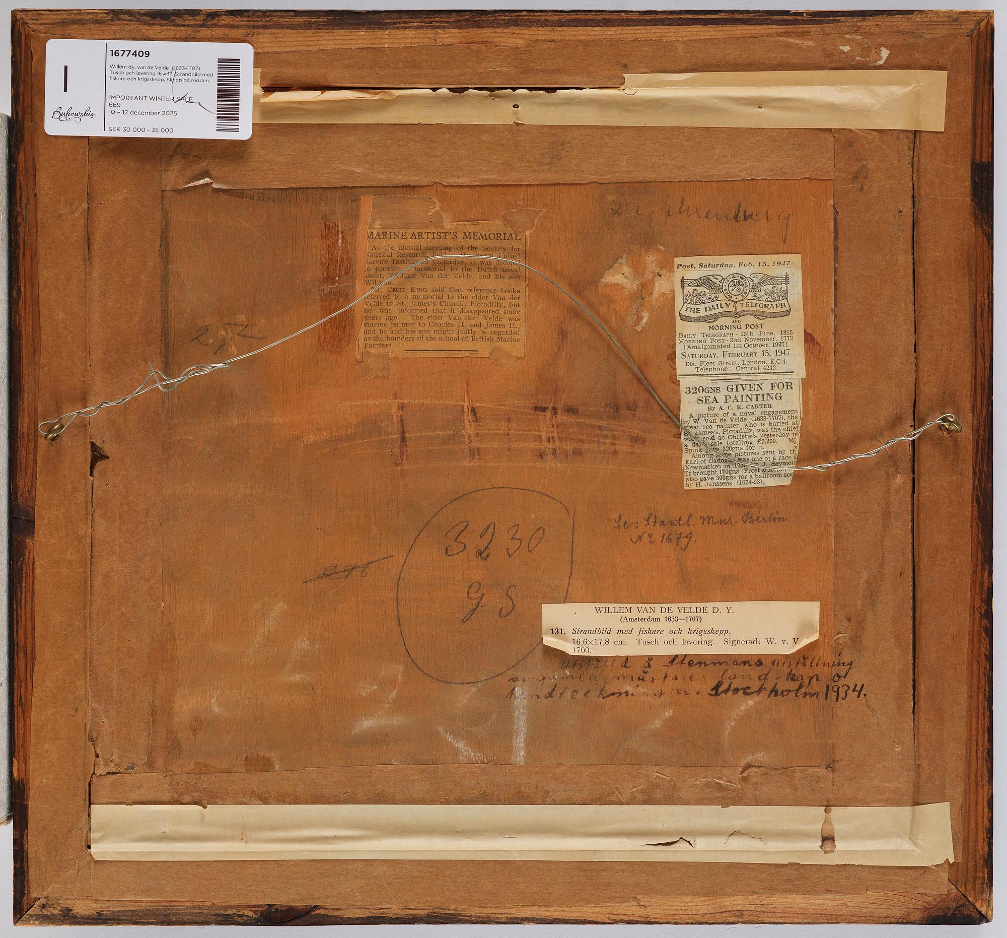 Willem van de Velde, attributed to, Coastal scene with fishermen and warships.