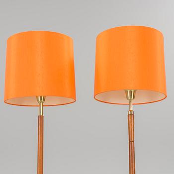 Two floor lamps in teak and brass from the 1960s/70s.