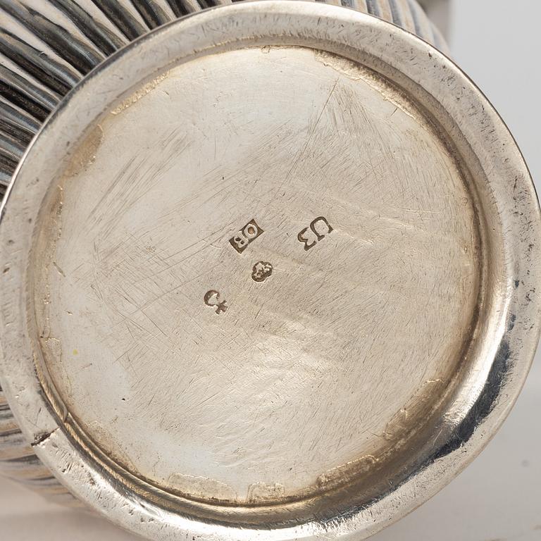 A Swedish Parcel Gilt Silver Creamer, mark of Olof H Bergström, Uppsala 1826.