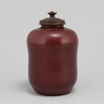 A Patrick Nordström stoneware vase with bronze cover, for Royal Copenhagen.