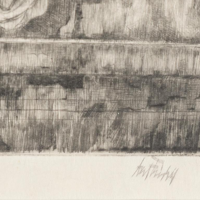 AXEL FRIDELL, etching, signed.