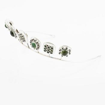 H Strömdahl, a parure, silver with tourmalines and other green stones, Stockholm 1961 and 1963.