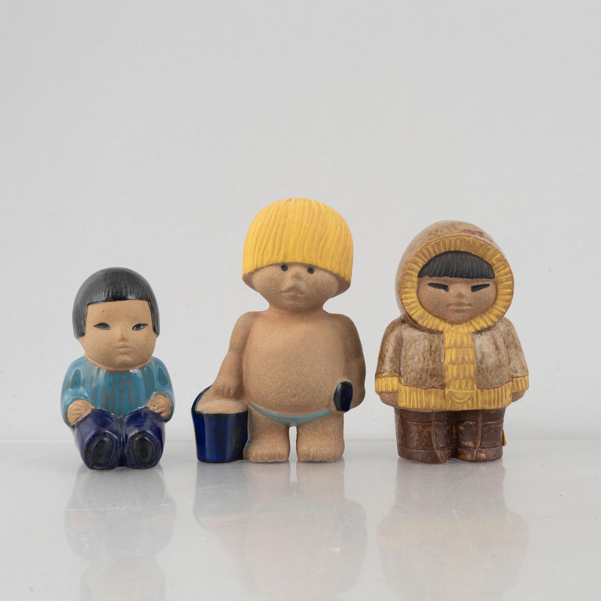 Lisa Larson, a set of six stoneware figurines, Gustavsberg.