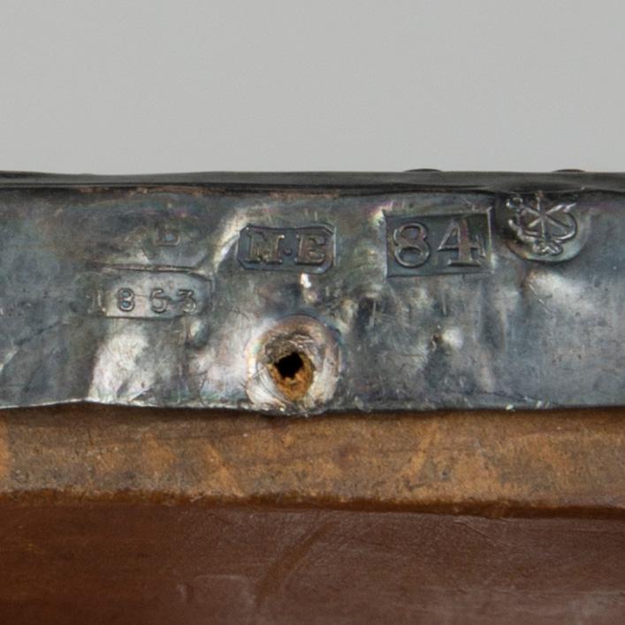 IKON med RISA, tempera på pannå och silver, mästare Borodulin Mihail, S:t Petersburg 1853.