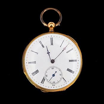 DAMFICKUR, 18k guld, Omkring 1800/1900.