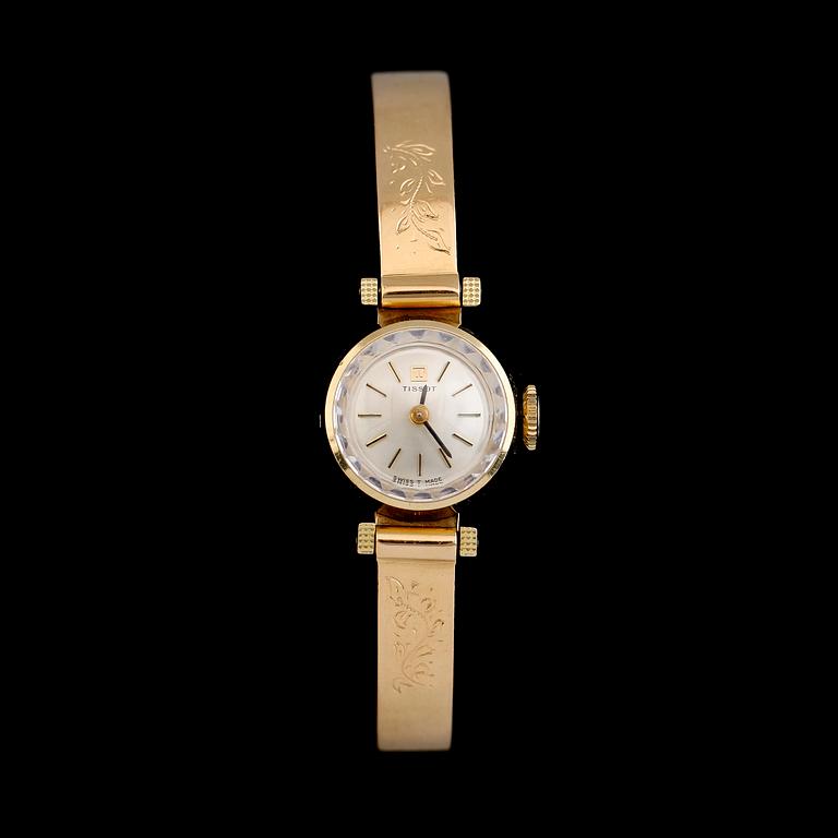 ARMBANDSUR, 18K guld, Tissot. Total vikt med urverk ca 30 g.