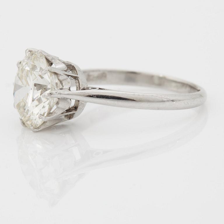 A RING set with an old-cut diamond.