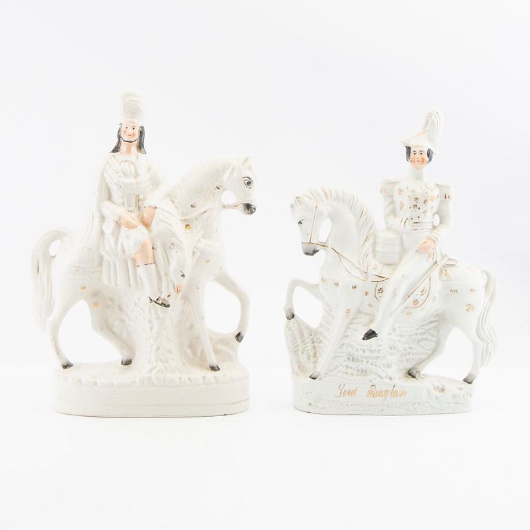 Figuriner 8 st troligen Staffordshire 1800-talets första hälft flintgods.