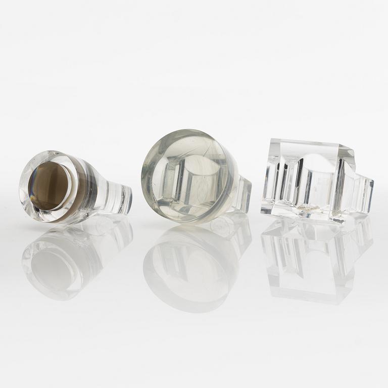 Siv Lagerström, three acrylic rings, 1970s.