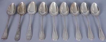 MATSKEDAR, 9, silver, delvis Firma K. Andersson, ca 550 g.