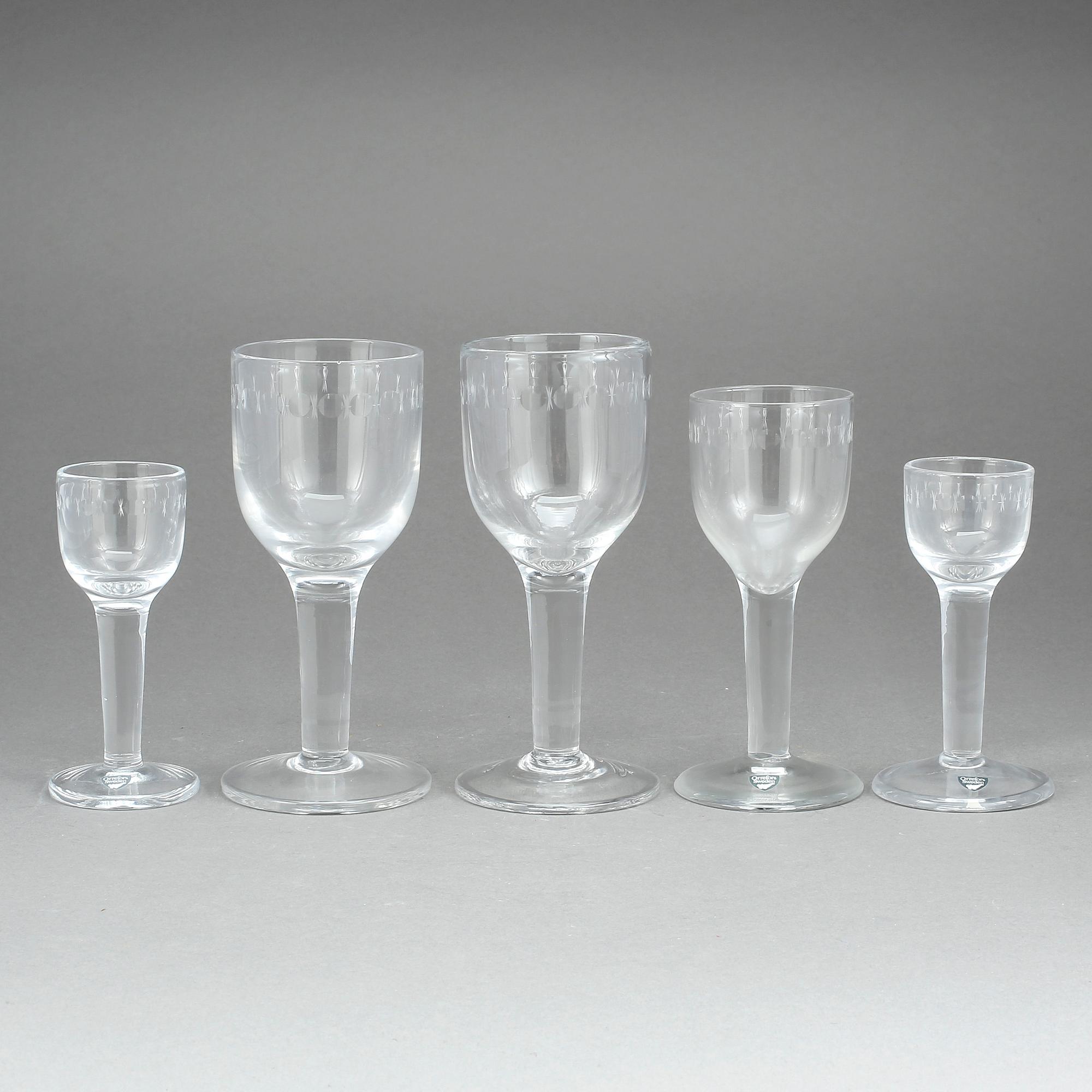 GLASSSERVIS, 36 delar, Orrefors, 1900-talets andra hälft.