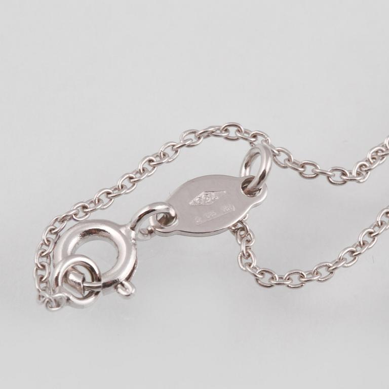 HÄNGE, 18K vitguld med fasettslipade diamanter ca 0.60 ct, rubiner ca 2.31 ct samt rosa safirer ca 0.68 ct. Vikt 7,8 g.