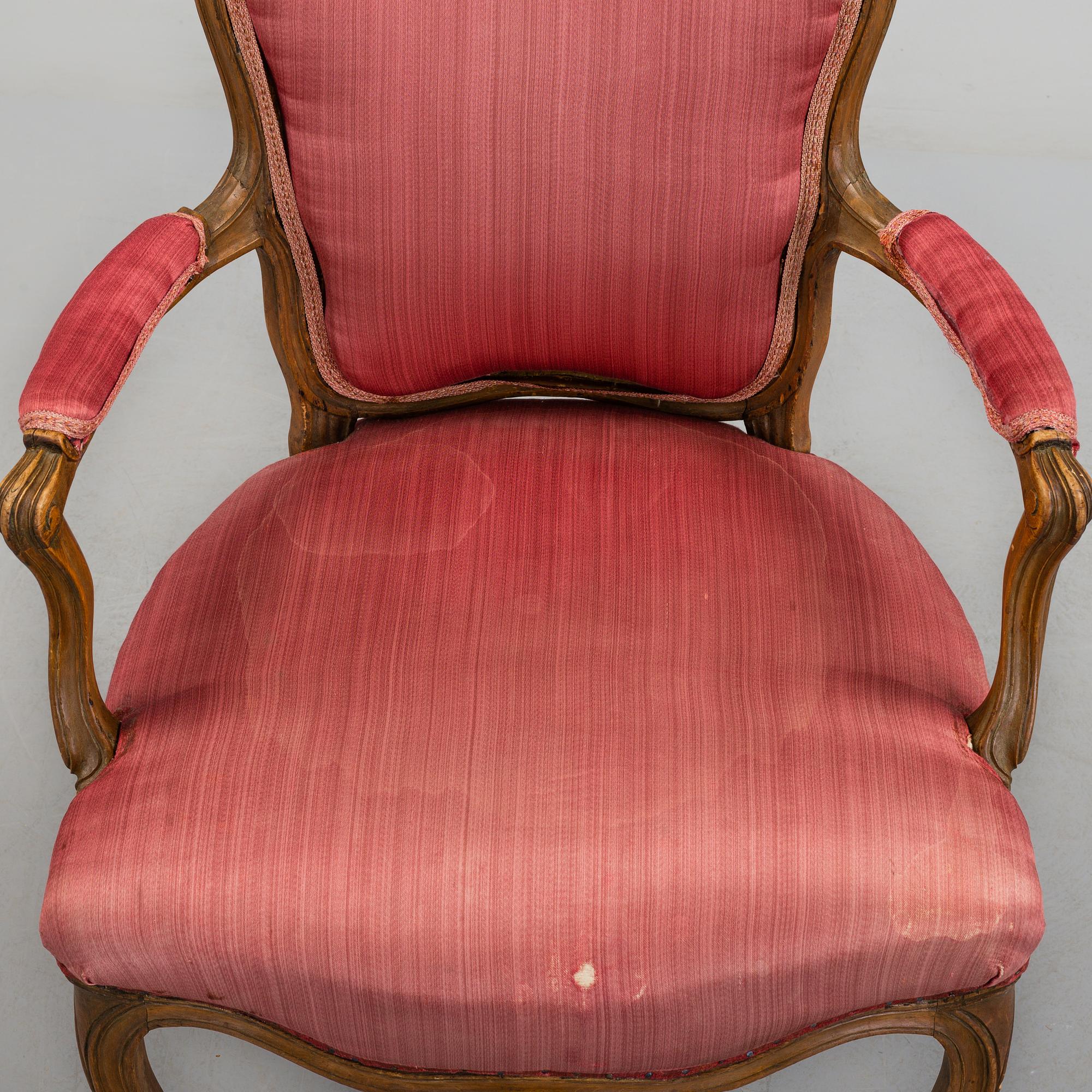 A 19th century rococo style chair.