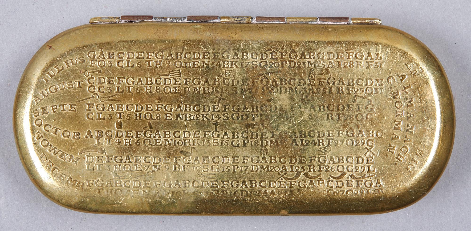 DOSOR, 2 st, mässing. 1800 resp 1900-tal.